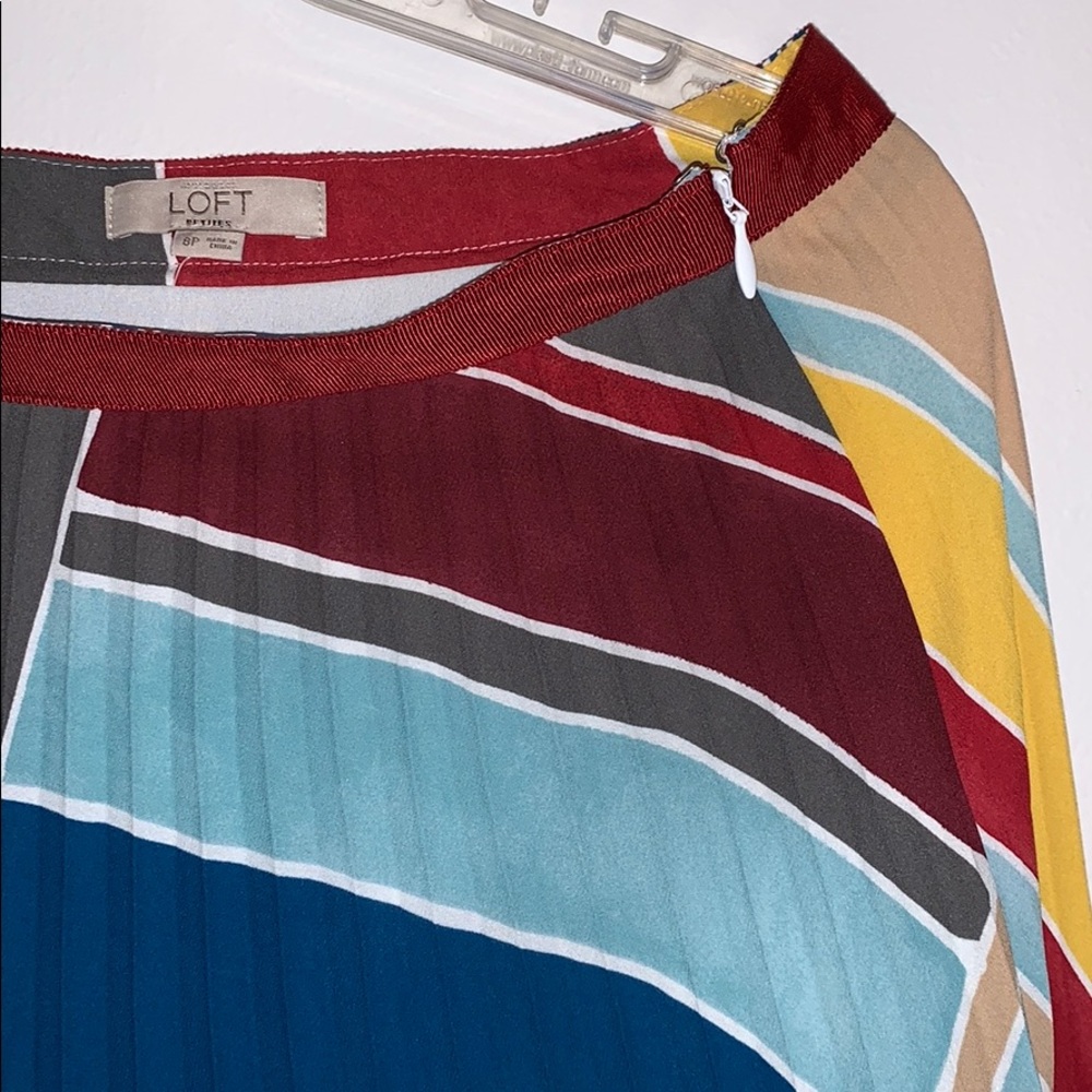 LOFT Colorful Patchwork Midi Skirt - Picture 4 of 6